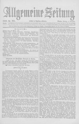 Allgemeine Zeitung Freitag 2. November 1888