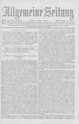 Allgemeine Zeitung Montag 12. November 1888