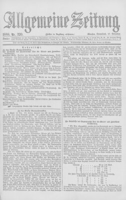 Allgemeine Zeitung Samstag 17. November 1888