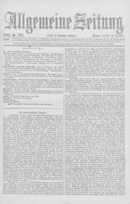 Allgemeine Zeitung Dienstag 20. November 1888