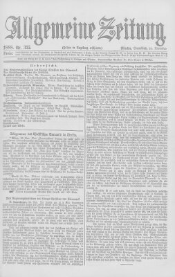 Allgemeine Zeitung Samstag 24. November 1888