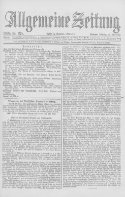 Allgemeine Zeitung Sonntag 25. November 1888