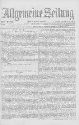 Allgemeine Zeitung Mittwoch 28. November 1888