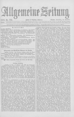 Allgemeine Zeitung Donnerstag 29. November 1888