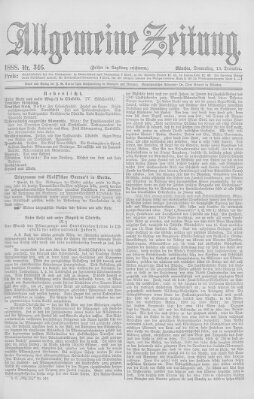 Allgemeine Zeitung Donnerstag 13. Dezember 1888