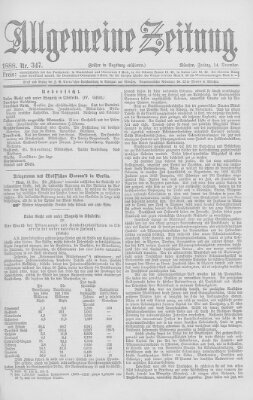 Allgemeine Zeitung Freitag 14. Dezember 1888