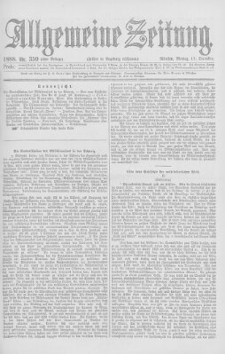 Allgemeine Zeitung Montag 17. Dezember 1888