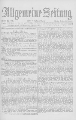 Allgemeine Zeitung Dienstag 25. Dezember 1888