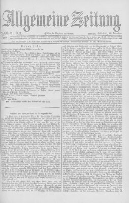 Allgemeine Zeitung Samstag 29. Dezember 1888