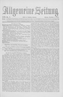 Allgemeine Zeitung Samstag 5. Januar 1889