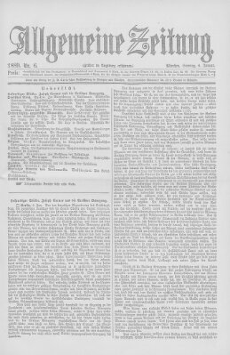 Allgemeine Zeitung Sonntag 6. Januar 1889