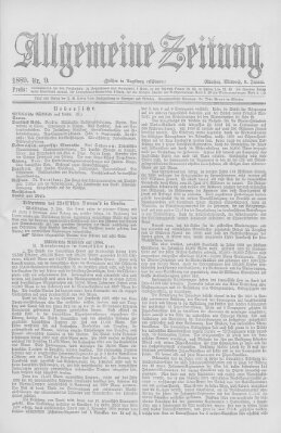 Allgemeine Zeitung Mittwoch 9. Januar 1889