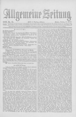 Allgemeine Zeitung Dienstag 15. Januar 1889