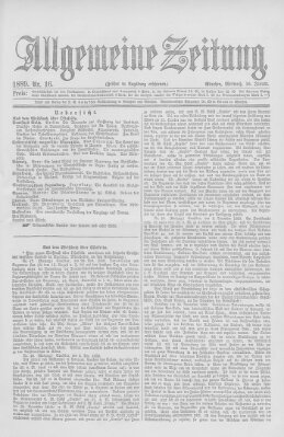 Allgemeine Zeitung Mittwoch 16. Januar 1889