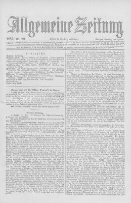 Allgemeine Zeitung Sonntag 20. Januar 1889