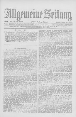 Allgemeine Zeitung Montag 21. Januar 1889