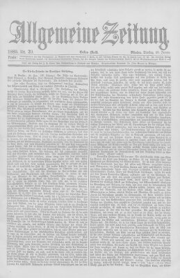 Allgemeine Zeitung Dienstag 29. Januar 1889