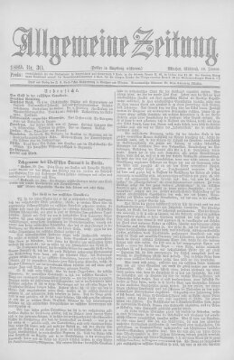 Allgemeine Zeitung Mittwoch 30. Januar 1889