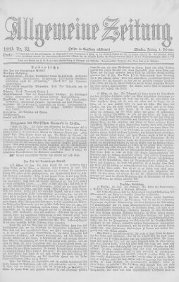 Allgemeine Zeitung Freitag 1. Februar 1889