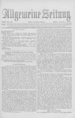 Allgemeine Zeitung Samstag 2. Februar 1889