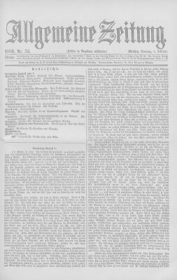 Allgemeine Zeitung Sonntag 3. Februar 1889