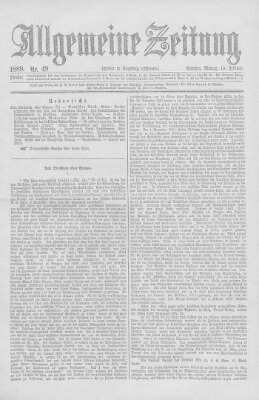 Allgemeine Zeitung Montag 18. Februar 1889