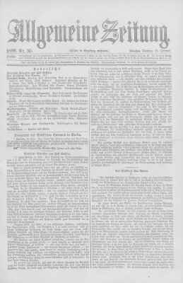 Allgemeine Zeitung Dienstag 19. Februar 1889