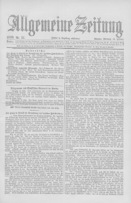 Allgemeine Zeitung Mittwoch 20. Februar 1889