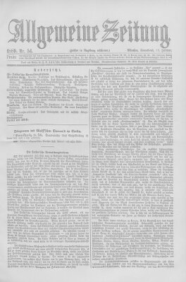 Allgemeine Zeitung Samstag 23. Februar 1889