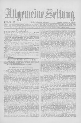 Allgemeine Zeitung Dienstag 26. Februar 1889