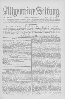 Allgemeine Zeitung Mittwoch 27. Februar 1889