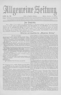 Allgemeine Zeitung Donnerstag 28. Februar 1889