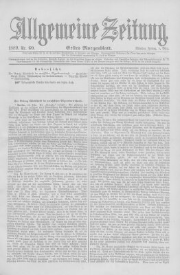 Allgemeine Zeitung Freitag 1. März 1889