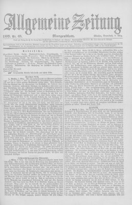 Allgemeine Zeitung Samstag 9. März 1889