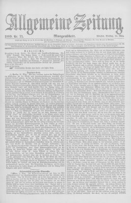 Allgemeine Zeitung Dienstag 12. März 1889