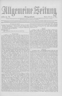 Allgemeine Zeitung Mittwoch 13. März 1889