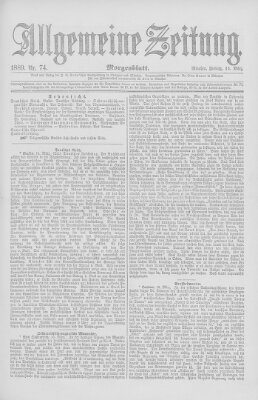 Allgemeine Zeitung Freitag 15. März 1889