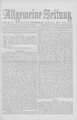 Allgemeine Zeitung Sonntag 17. März 1889