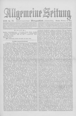 Allgemeine Zeitung Mittwoch 20. März 1889