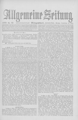 Allgemeine Zeitung Samstag 23. März 1889