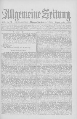 Allgemeine Zeitung Dienstag 26. März 1889