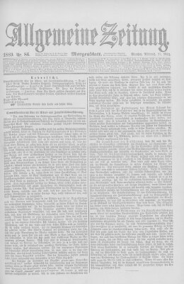 Allgemeine Zeitung Mittwoch 27. März 1889