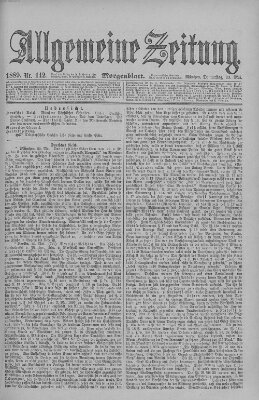 Allgemeine Zeitung Donnerstag 23. Mai 1889