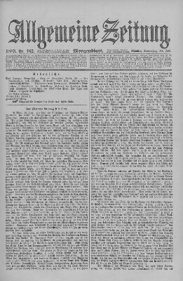 Allgemeine Zeitung Donnerstag 13. Juni 1889