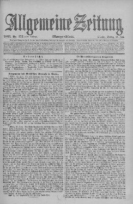 Allgemeine Zeitung Montag 24. Juni 1889