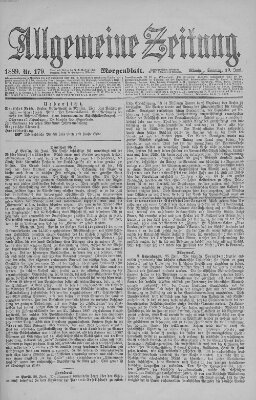 Allgemeine Zeitung Sonntag 30. Juni 1889