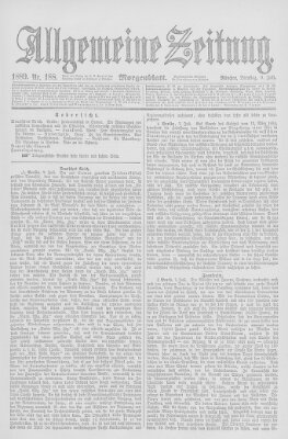 Allgemeine Zeitung Dienstag 9. Juli 1889