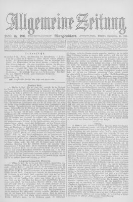 Allgemeine Zeitung Donnerstag 11. Juli 1889