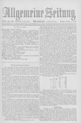 Allgemeine Zeitung Montag 15. Juli 1889