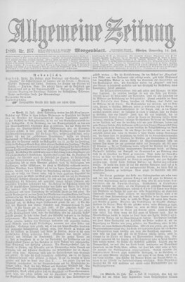 Allgemeine Zeitung Donnerstag 18. Juli 1889